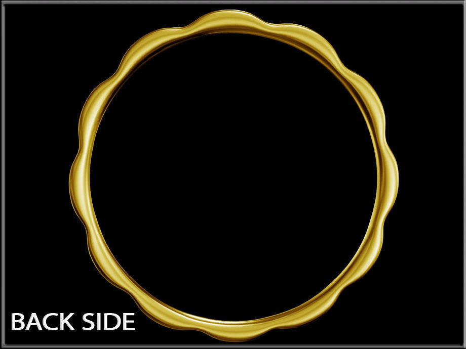 Flower Petals Band Ring Low-poly 3D model_4