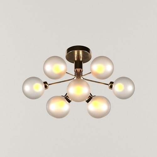 APIALES-9-CEILING 1 modern ceiling light with five glass globes 3D model