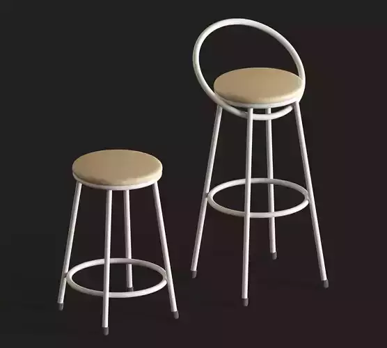 Realistic chairs white and cream 