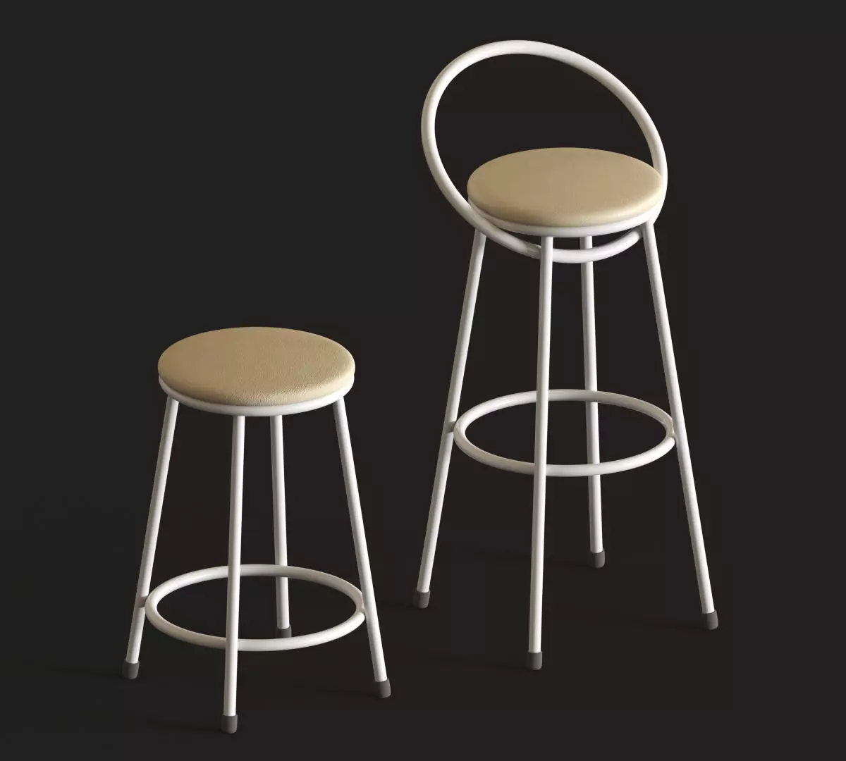 Realistic chairs white and cream 3D model_0