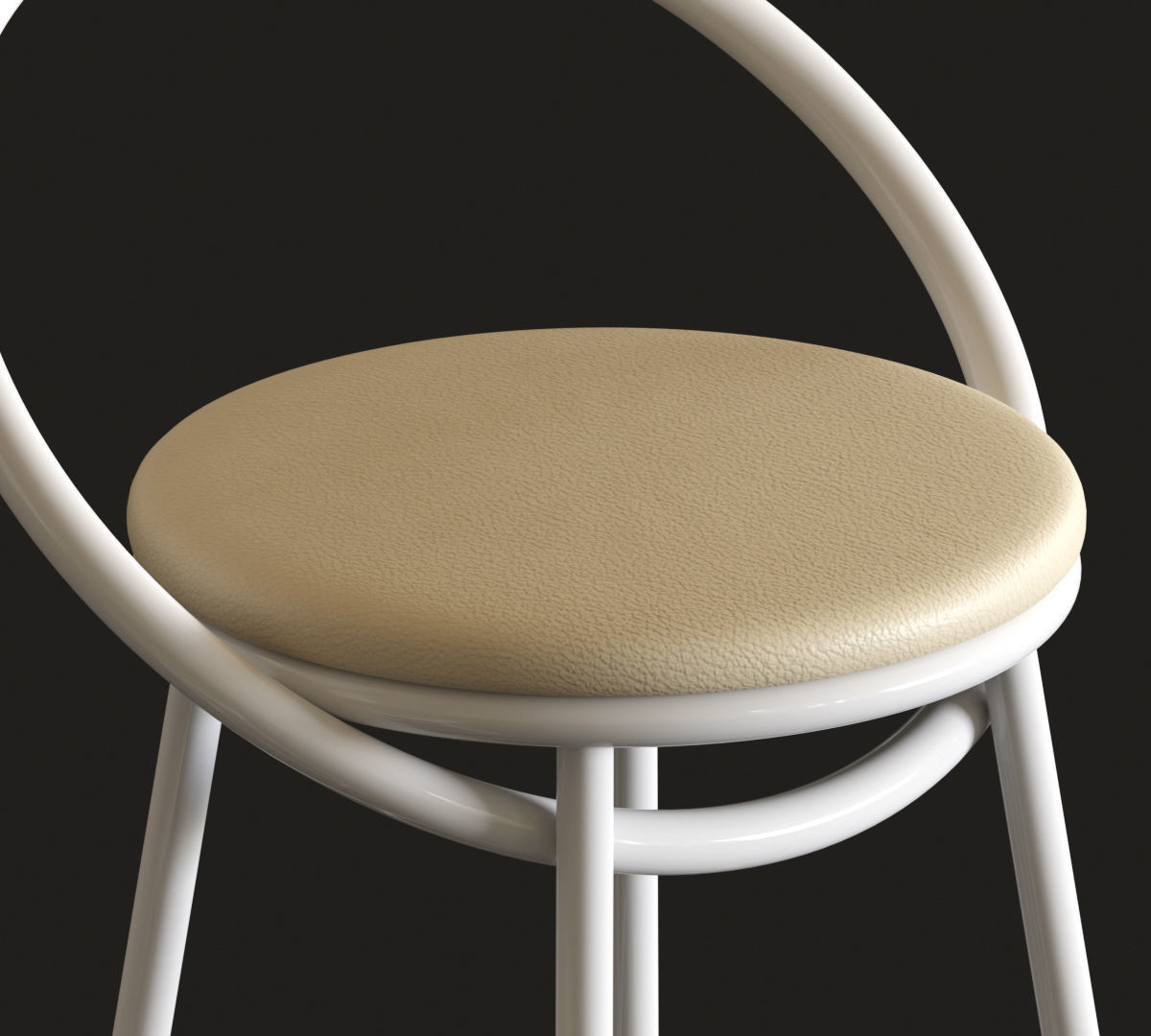 Realistic chairs white and cream 3D model_3