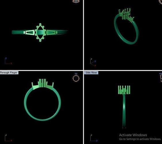 Marquise  Baguette RING  3D print model