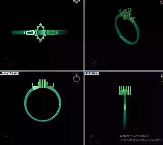 Marquise  Baguette RING  3D print model