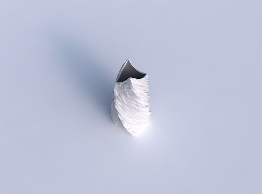 Vase twisted double arc quadratic with twisted diagonal dents... 3D print model_1