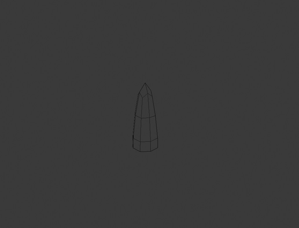 Low poly Bullet Game Ready wooden spike Free low-poly 3D model_6