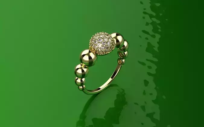 Ring Union Spheres - Jewelry3D - AN-175