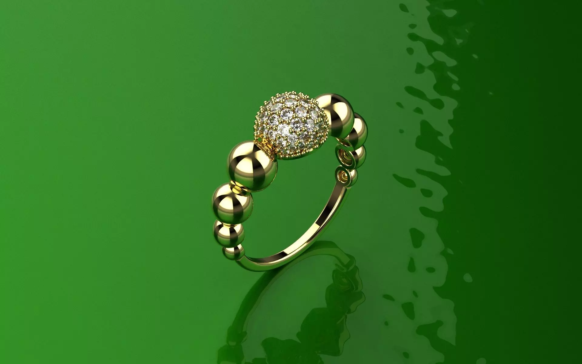Ring Union Spheres - Jewelry3D - AN-175 3D print model