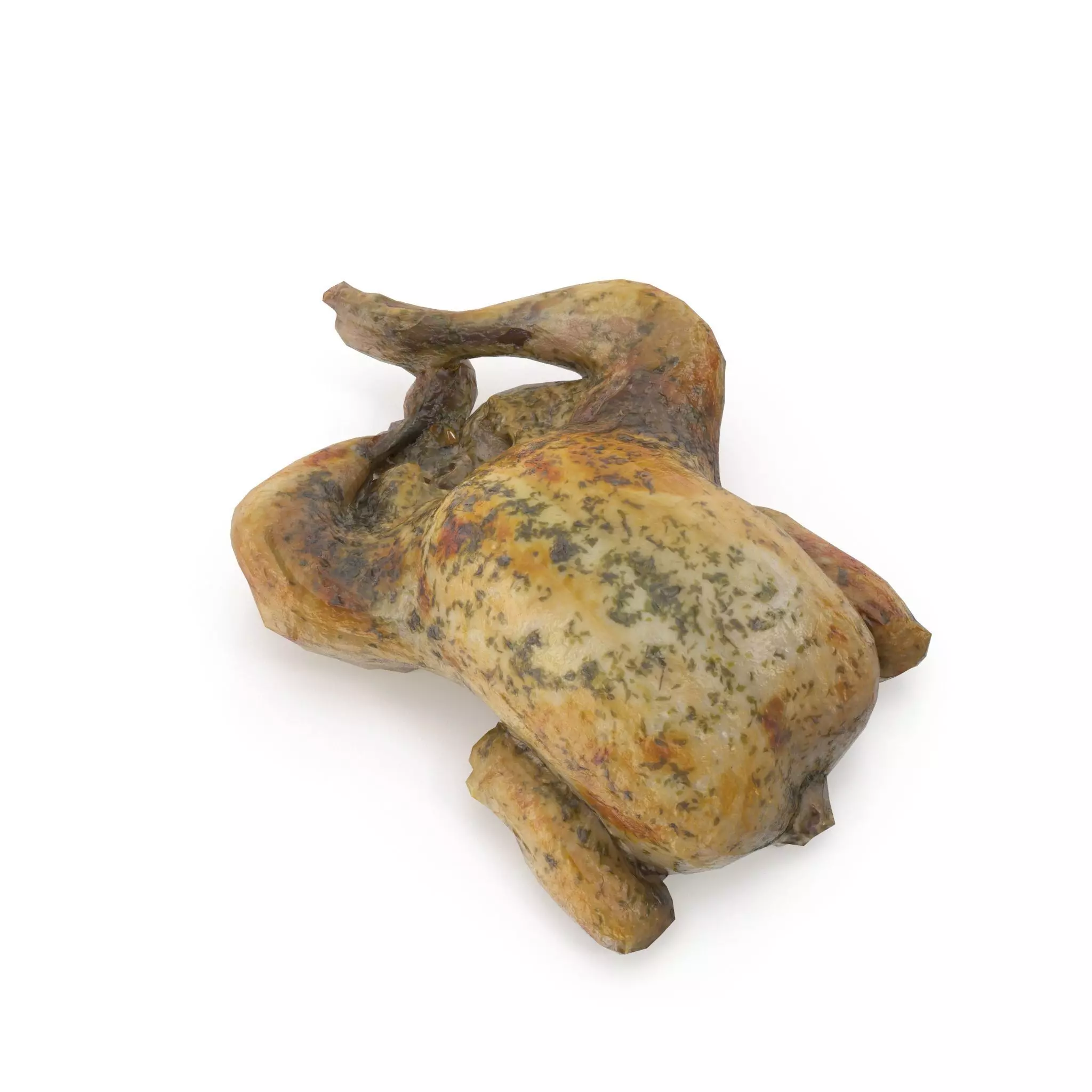 Cooked Chicken seasoned with sage - 4K textures 3D model_0