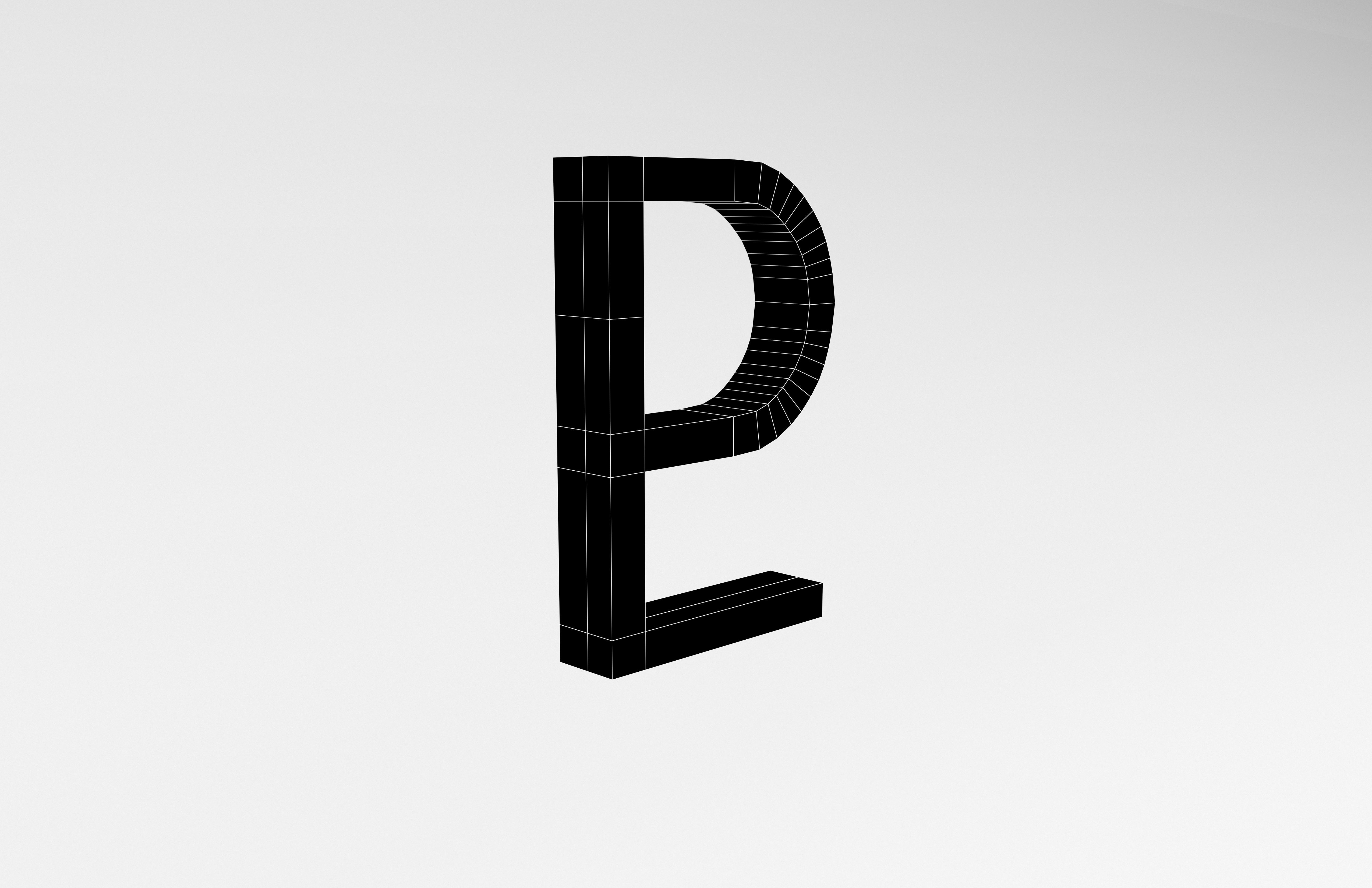 Pluto Symbol V1 002 Low-poly 3D model_7