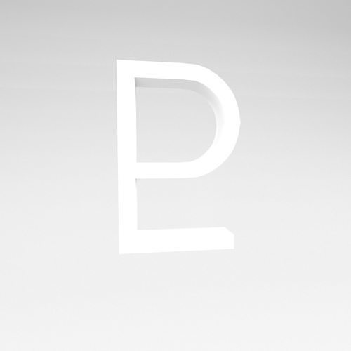 Pluto Symbol V1 002 Low-poly 3D model