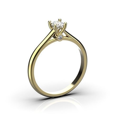 Engagement ring 4 mm stone  3D print model