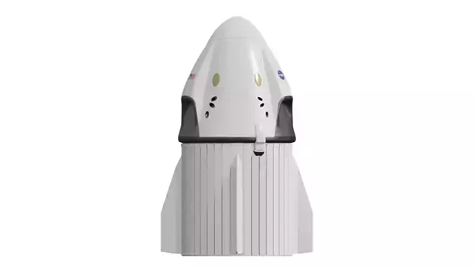SpaceX Dragon 2 - Crew Dragon - 2020 Low-poly 3D model