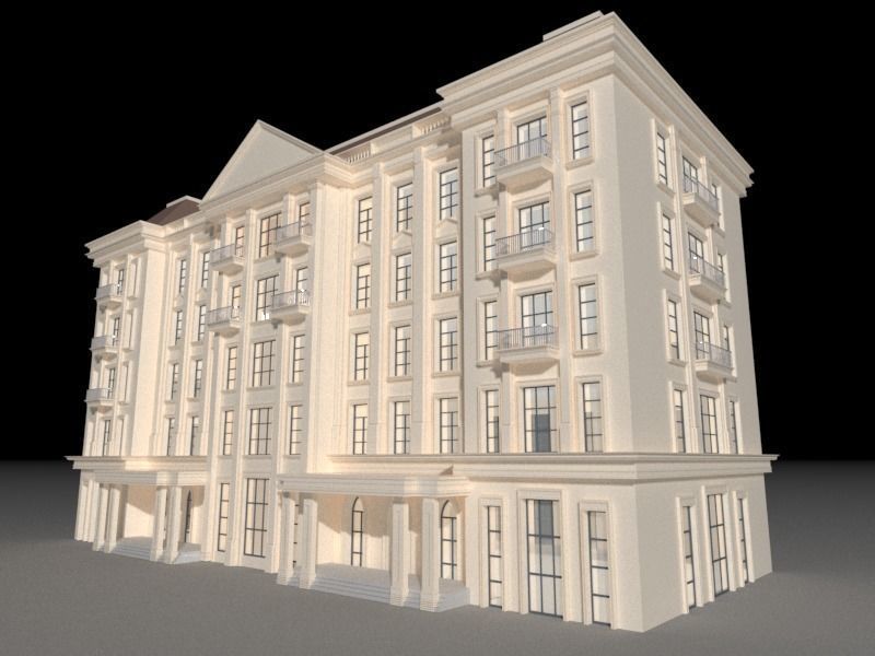 Old architectual building 3D model_4