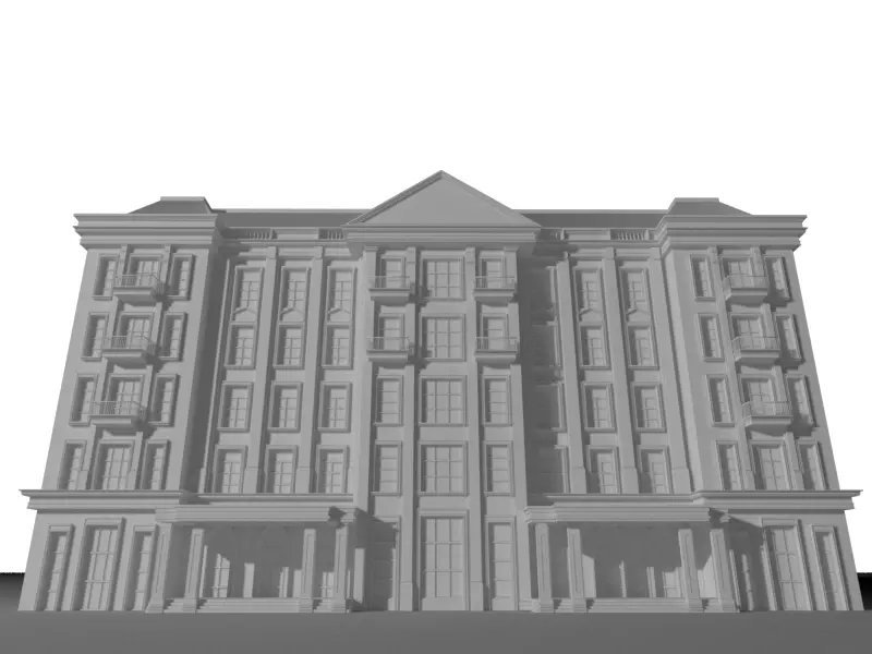 Old architectual building 3D model_0