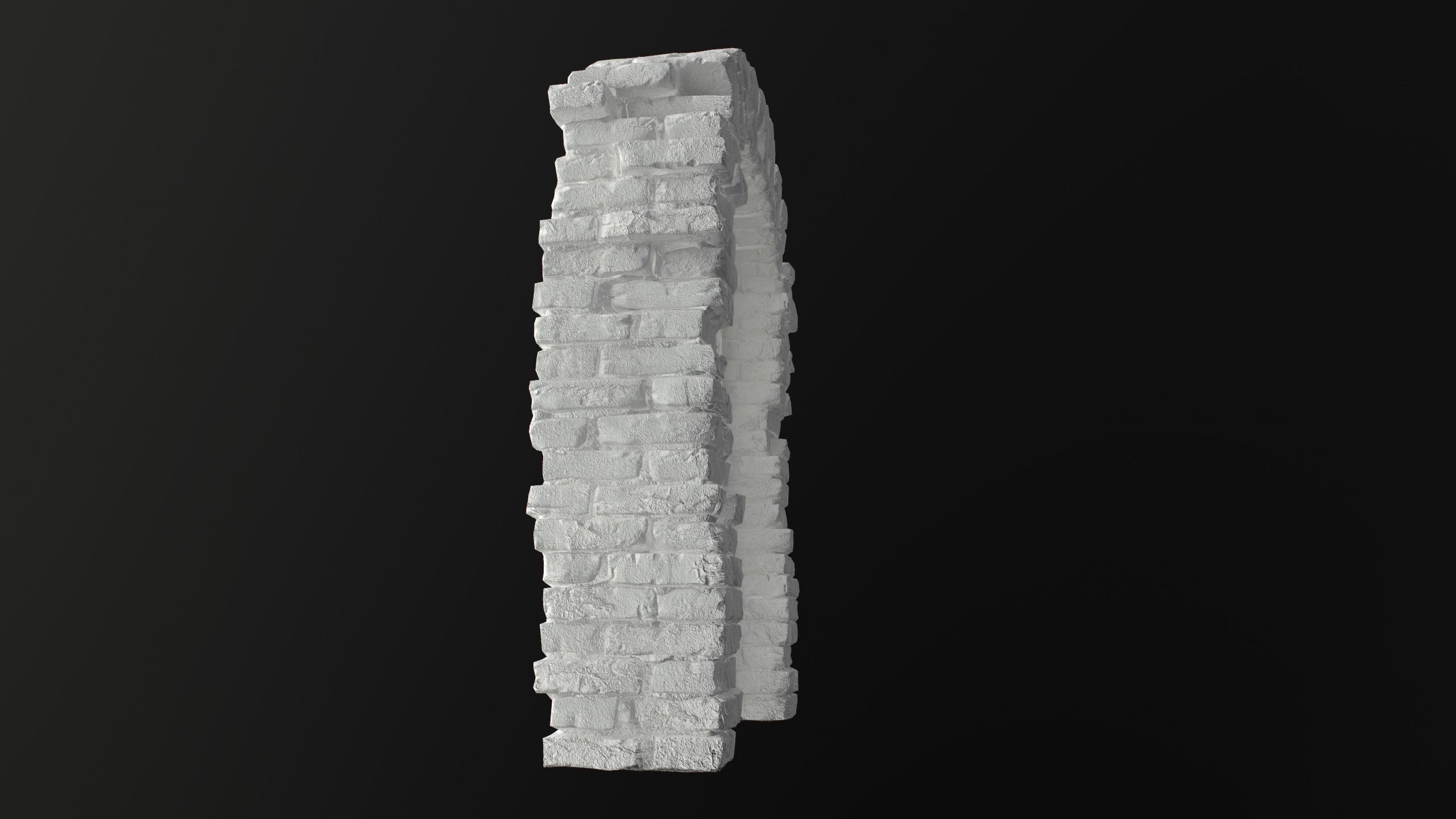 Old Medieval Door with an Arch Low-poly 3D model_69