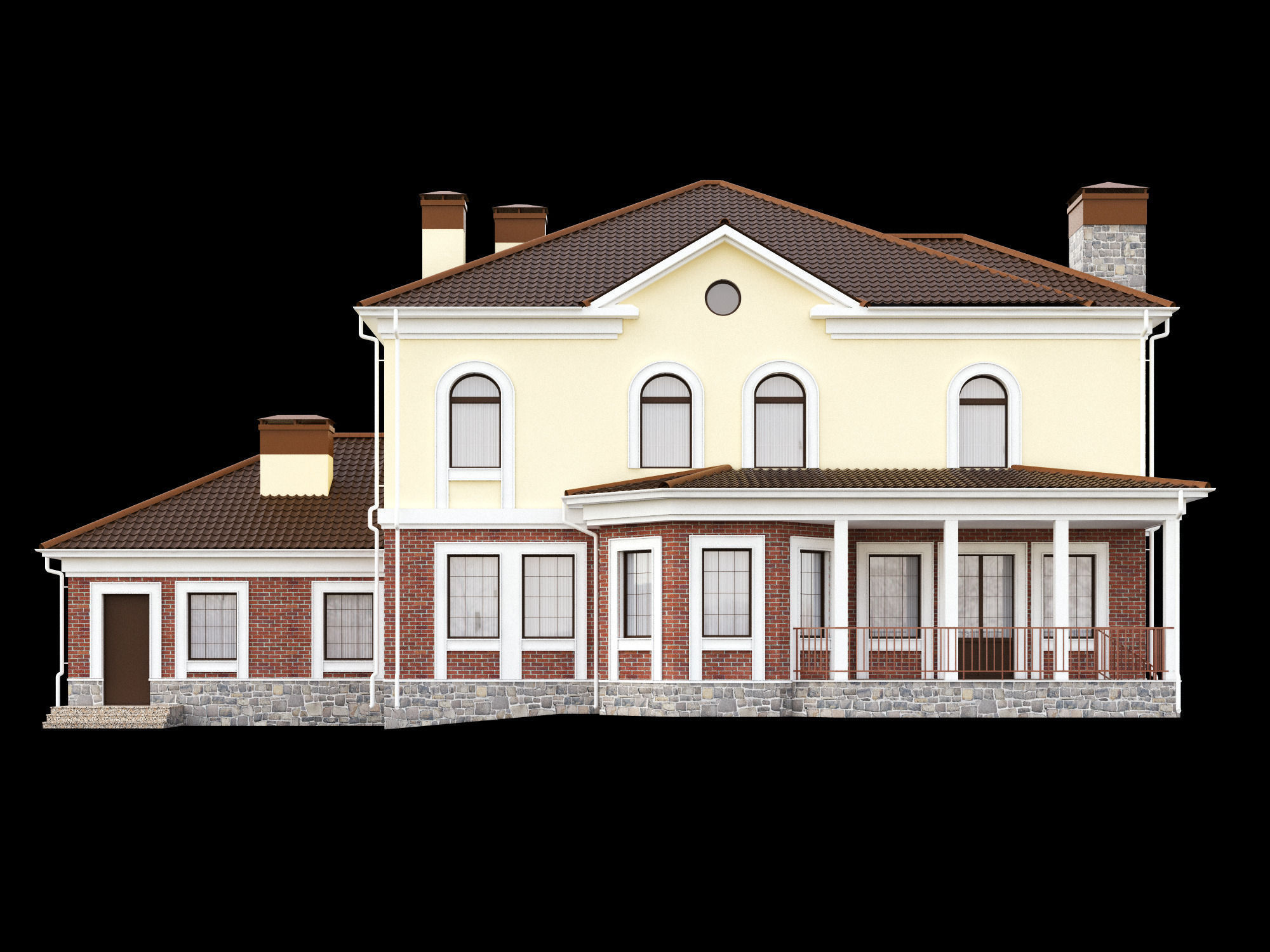 Cottage house 3D model_4
