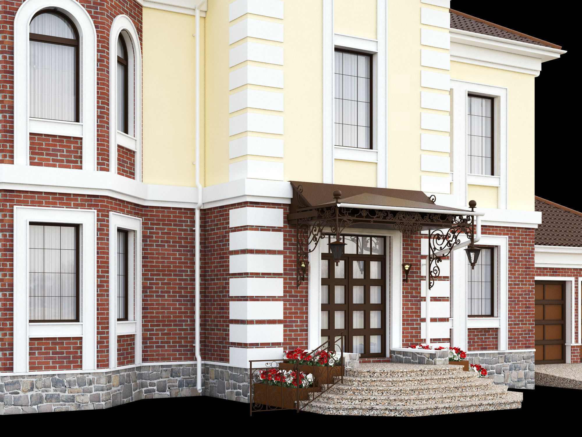 Cottage house 3D model_10