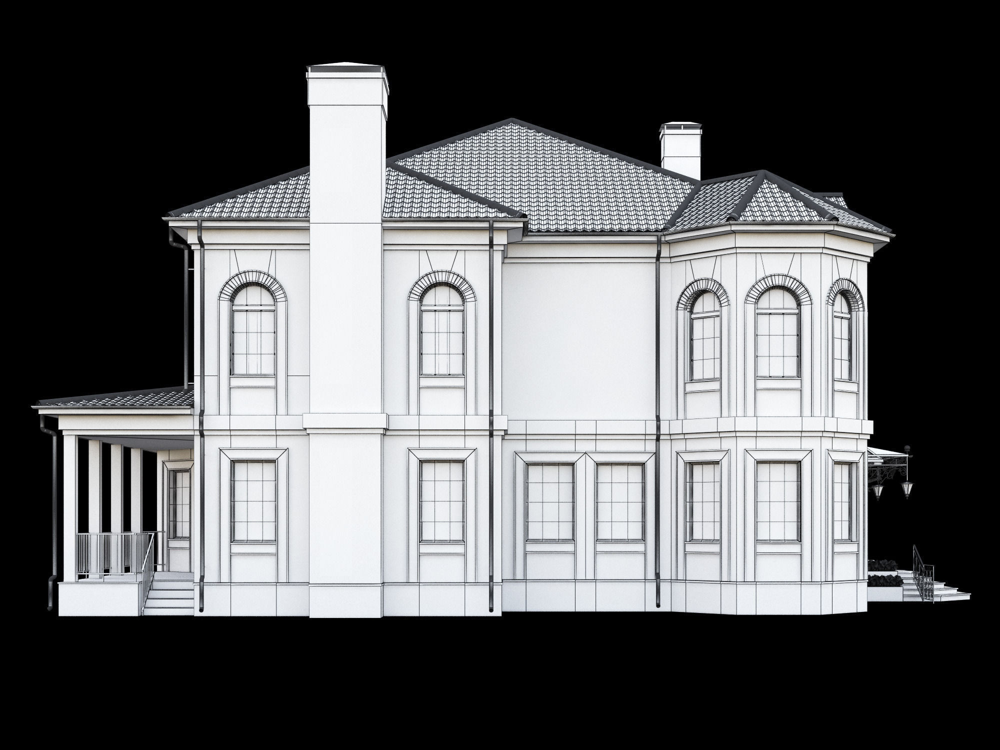 Cottage house 3D model_16