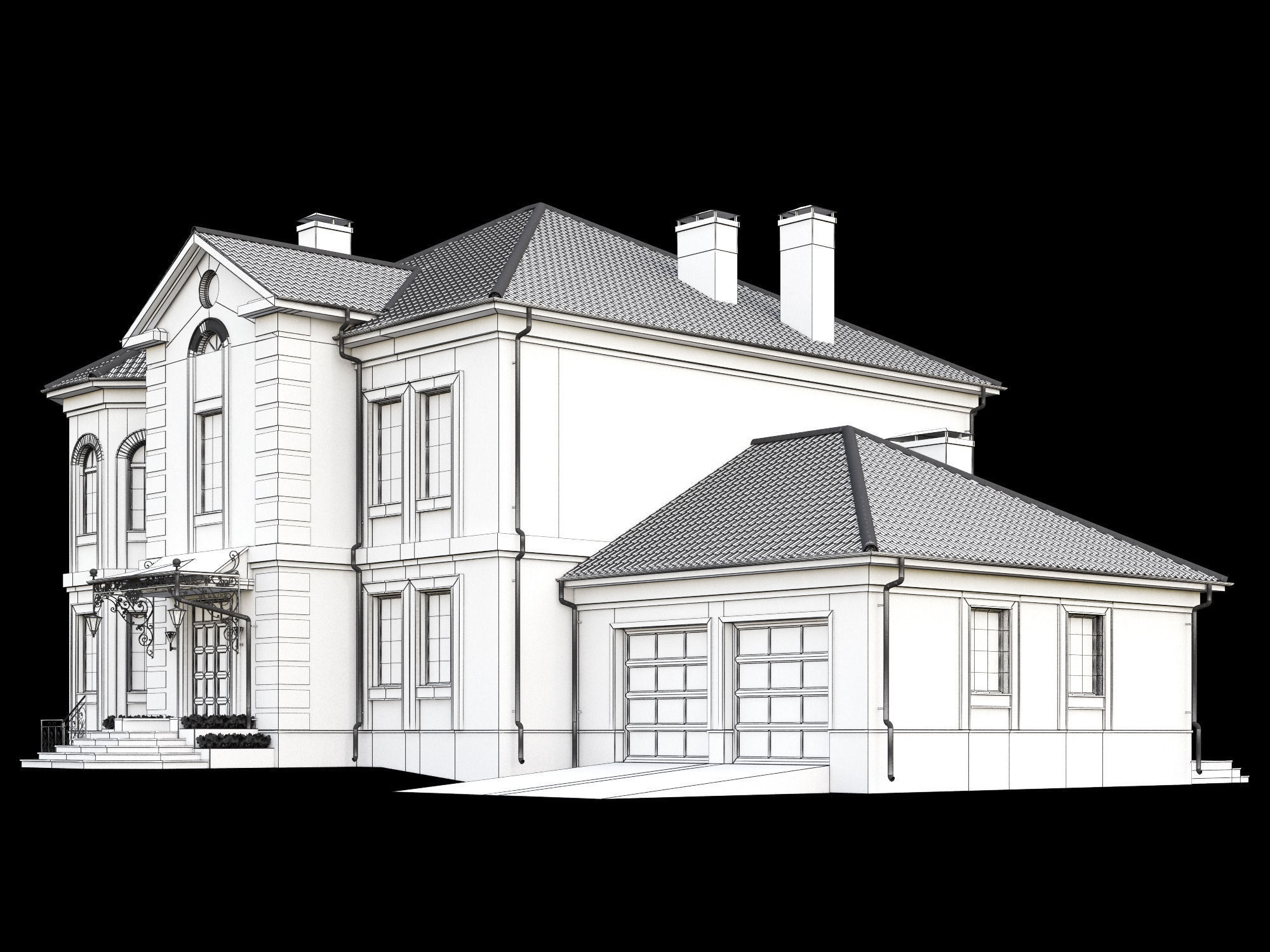 Cottage house 3D model_12