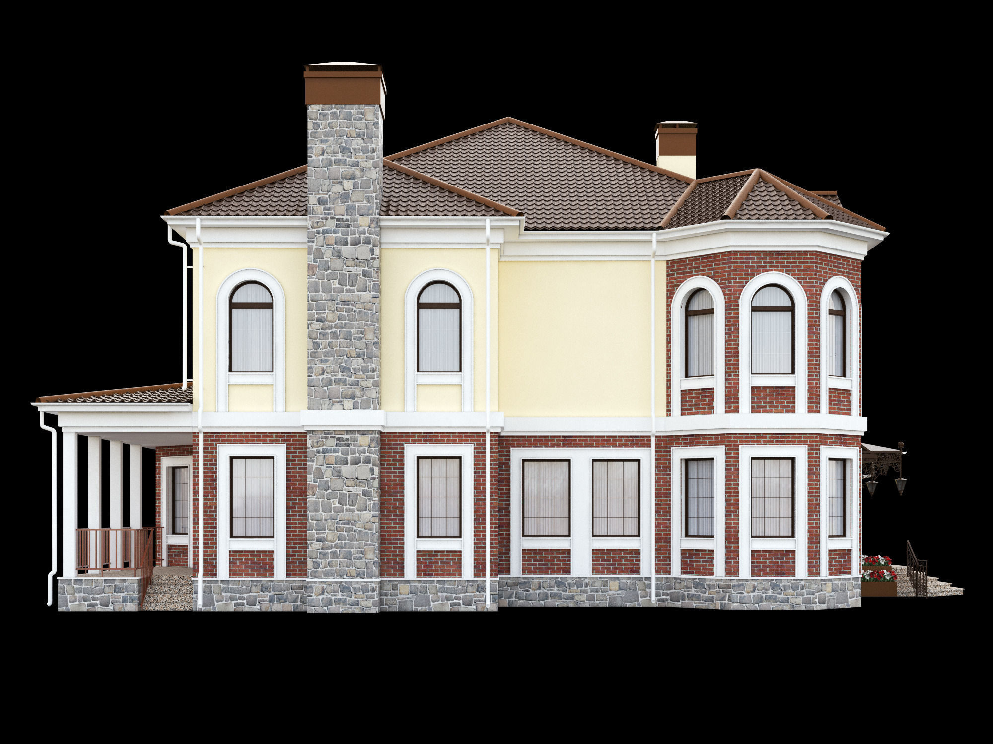 Cottage house 3D model_7