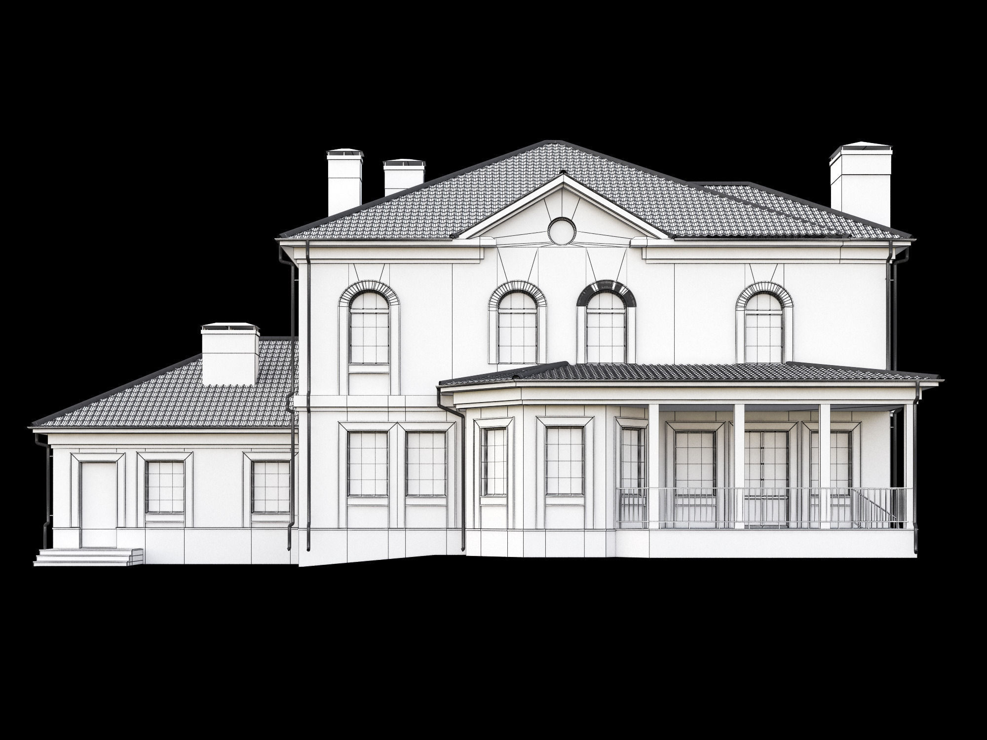 Cottage house 3D model_14