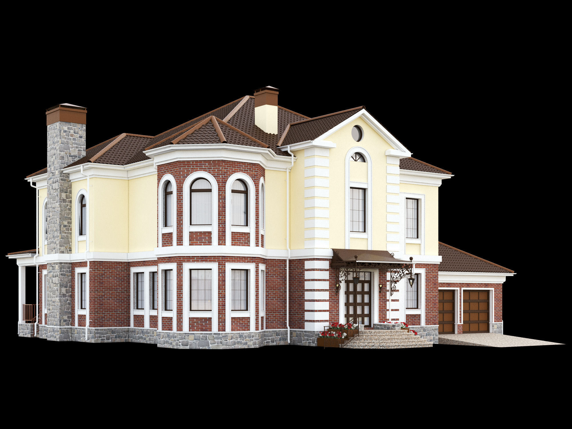 Cottage house 3D model_1