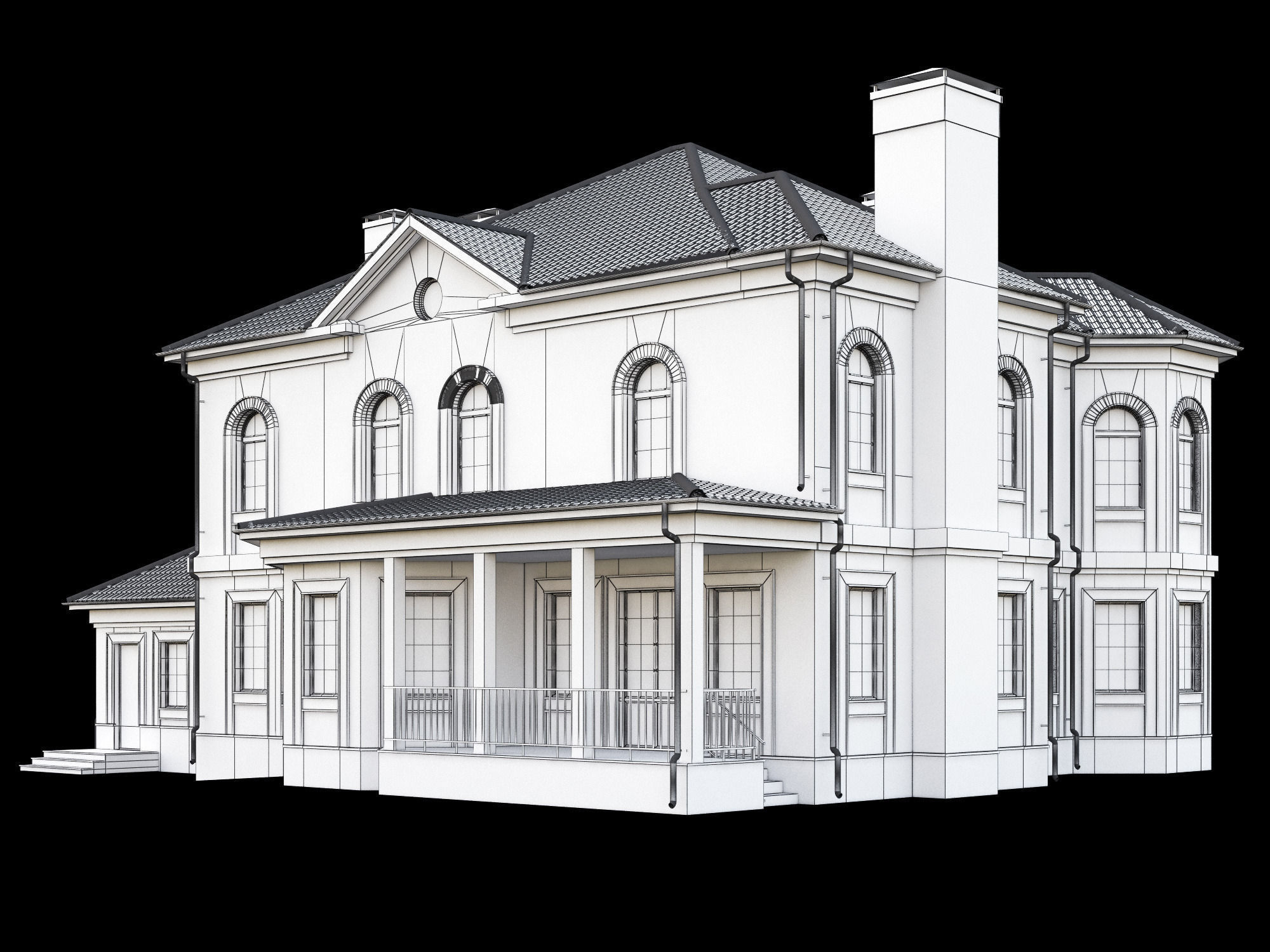 Cottage house 3D model_13