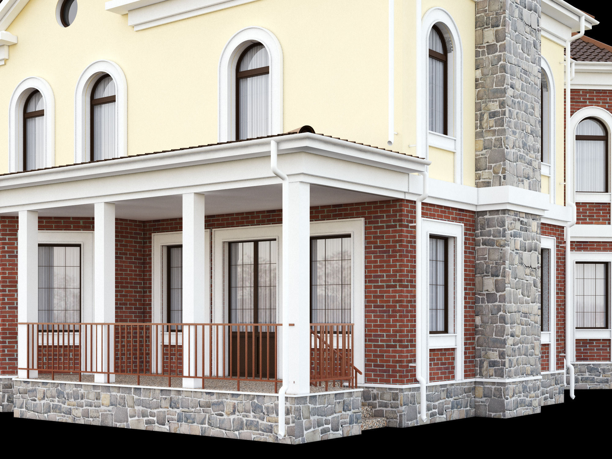 Cottage house 3D model_8