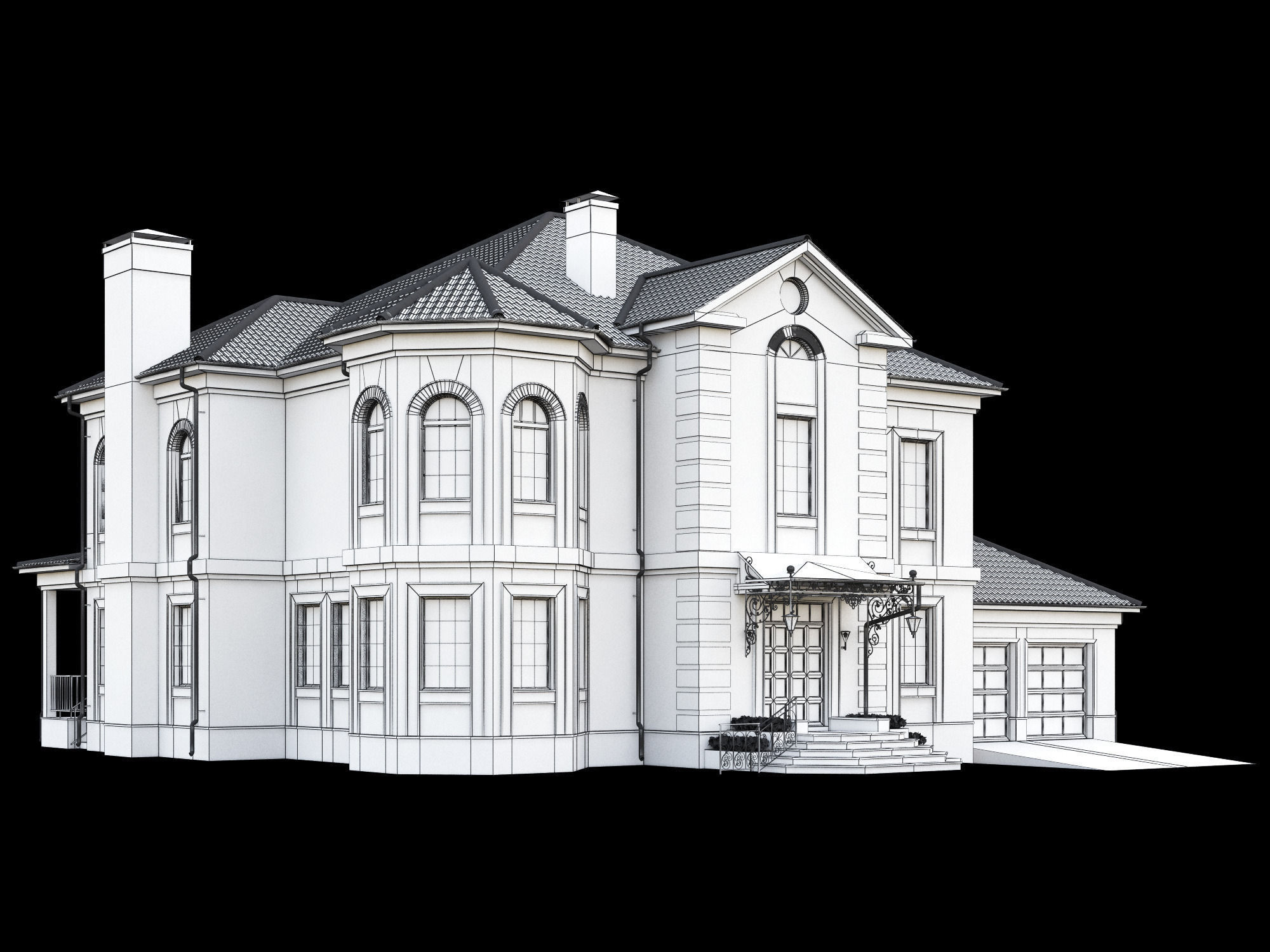 Cottage house 3D model_11