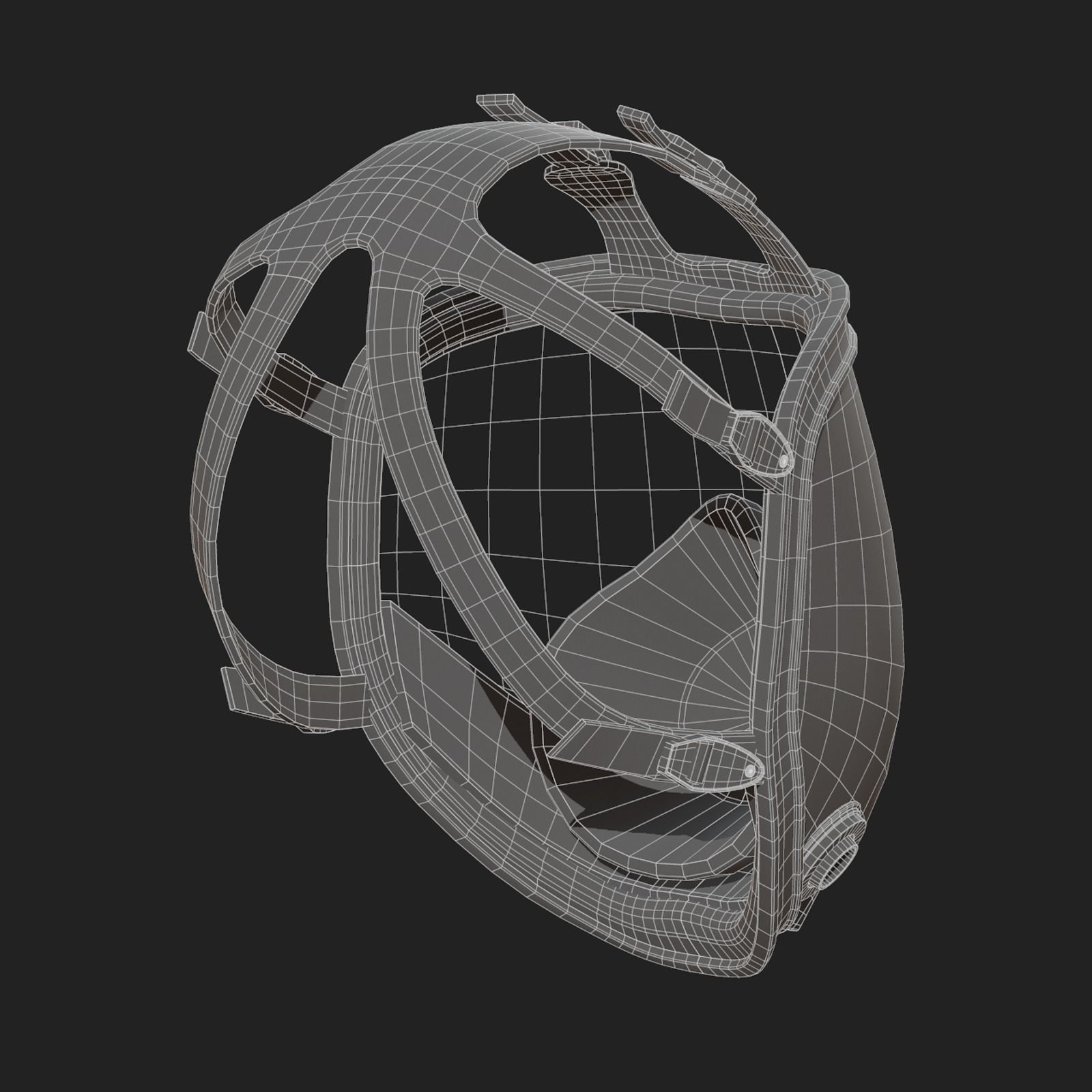 Gas mask black protection futuristic technology  Low-poly 3D model_10