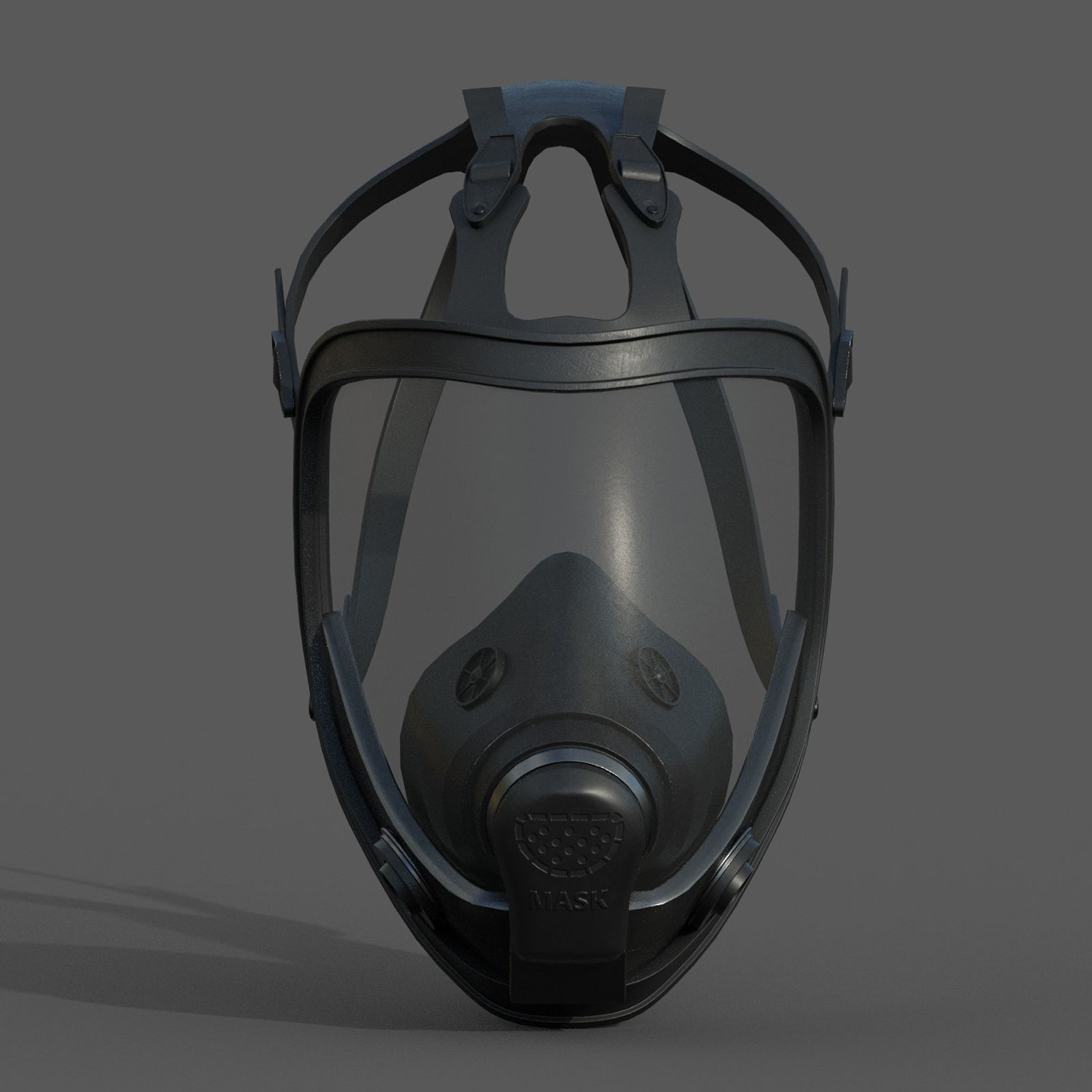 Gas mask black protection futuristic technology  Low-poly 3D model_4