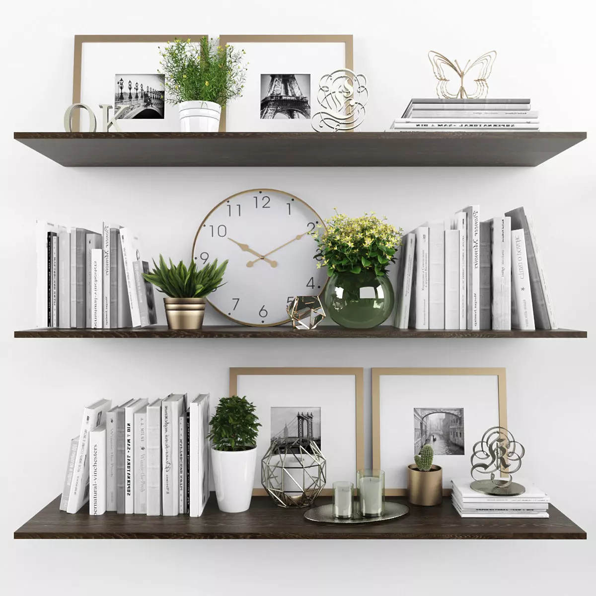 Decorative set Low-poly 3D model_0