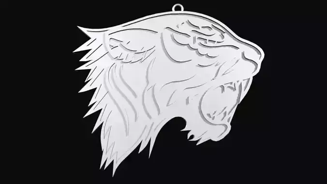 3D printable tiger head medallion