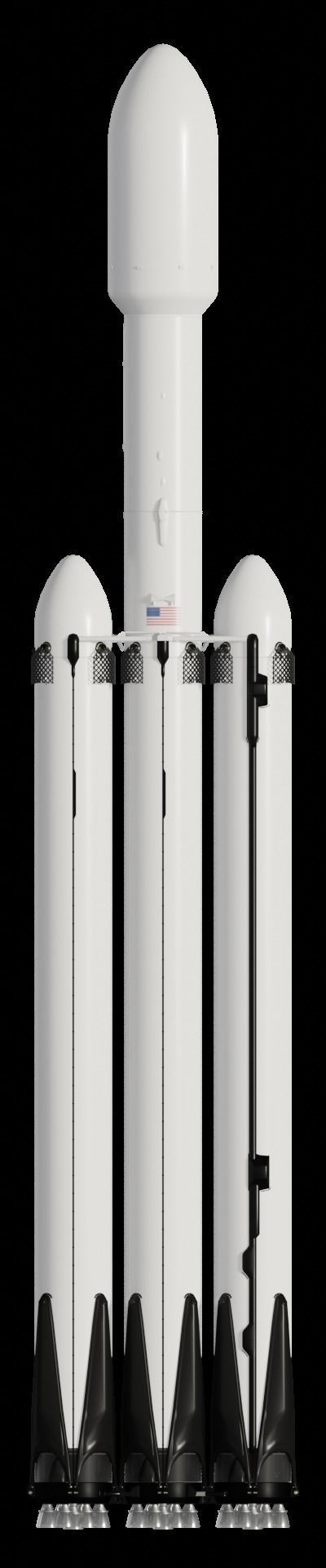 SpaceX Falcon Heavy - Block 5 - Rocket Low-poly 3D model_2