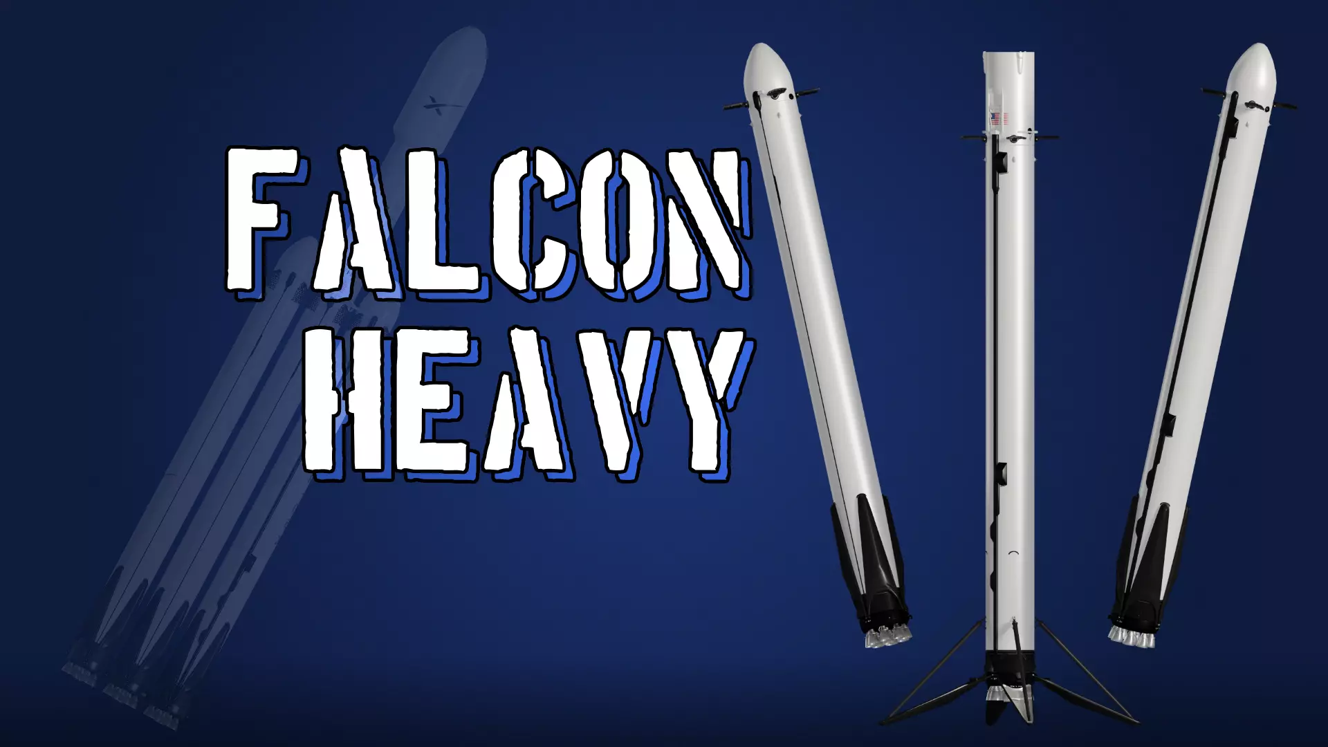 SpaceX Falcon Heavy - Block 5 - Rocket Low-poly 3D model_0