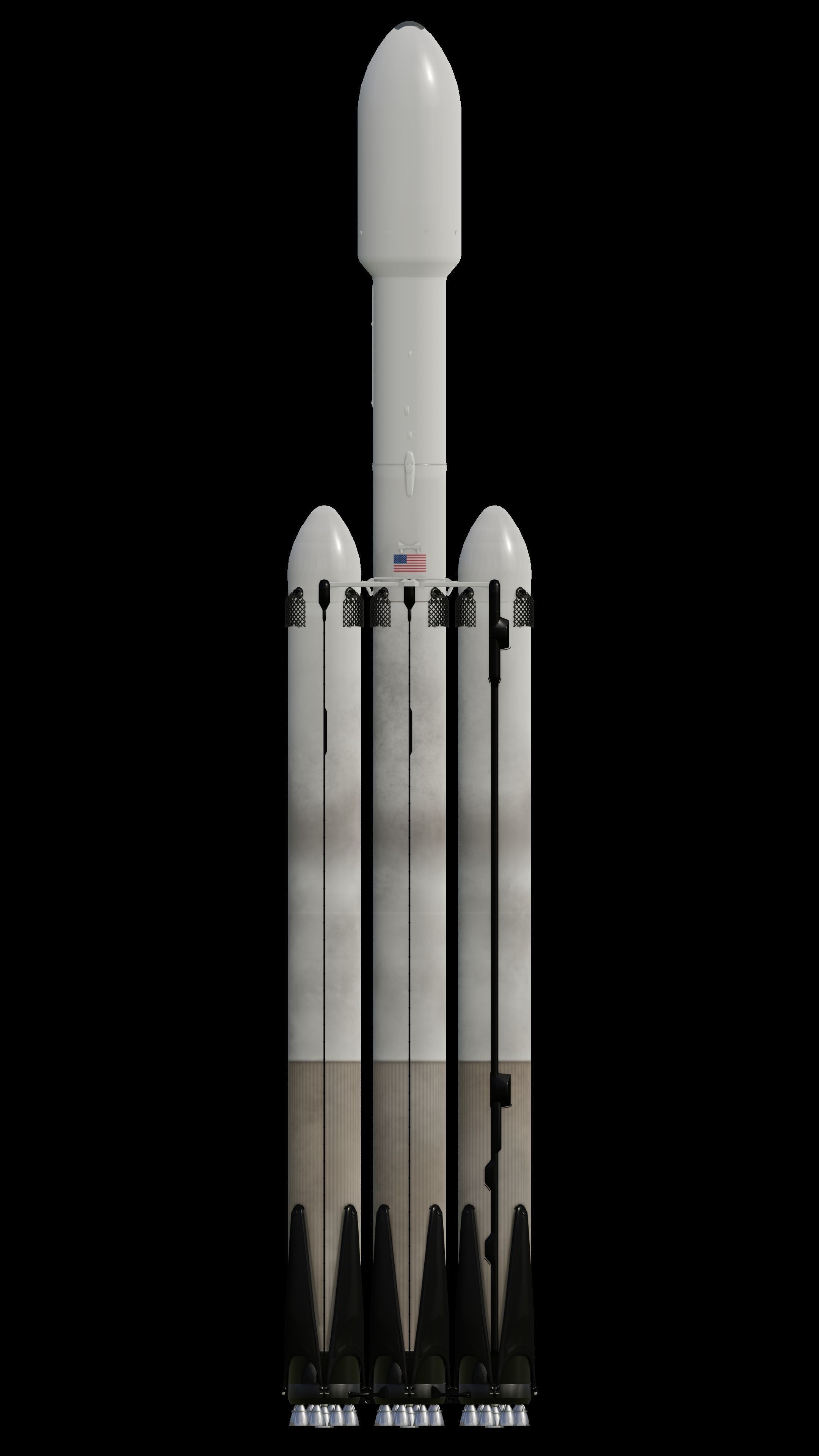 SpaceX Falcon Heavy - Block 5 - Rocket Low-poly 3D model_3