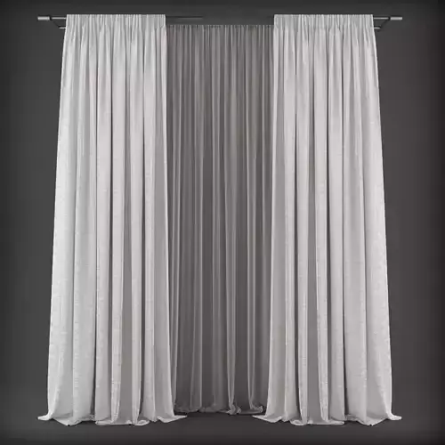Curtain Low-poly 3D model