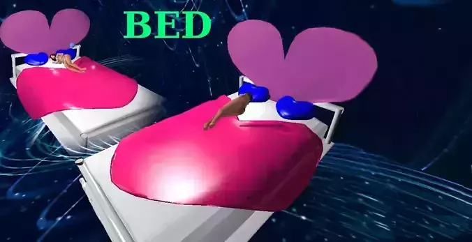 Luxury bed Heart Pink True Love Romantic Princess Low-poly 3D model