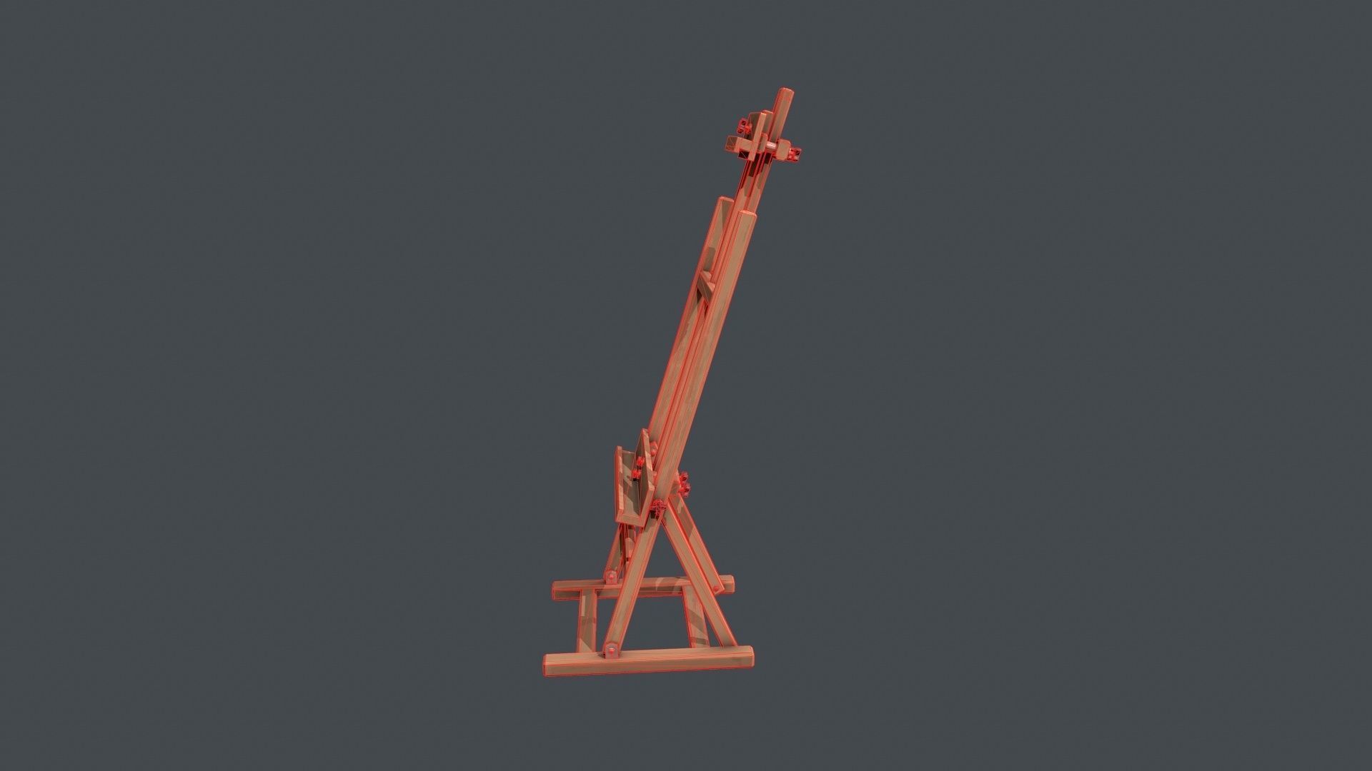 Wooden Artists Easel Low-poly 3D model_11
