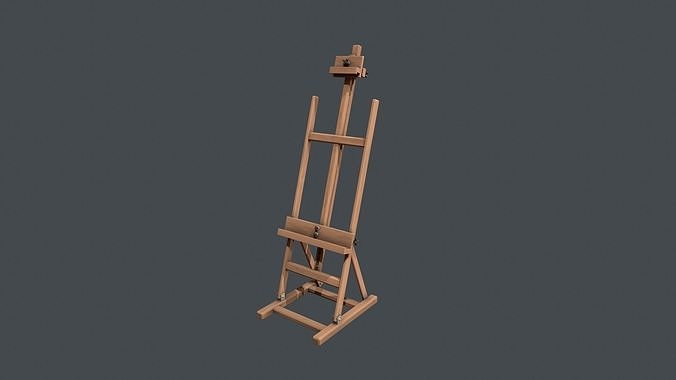 Wooden Artists Easel  Low-poly 3D model