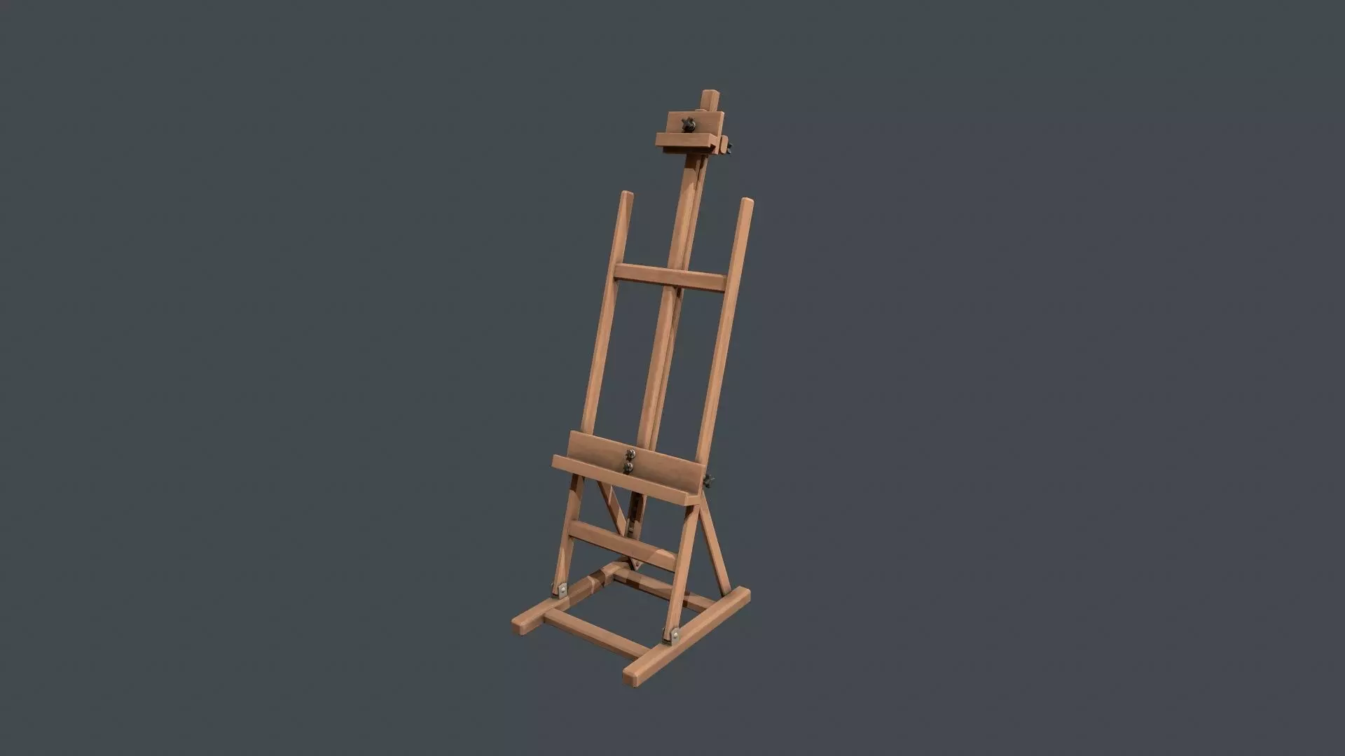 Wooden Artists Easel Low-poly 3D model_0