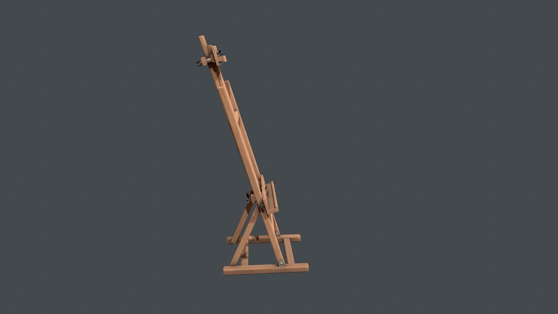 Wooden Artists Easel Low-poly 3D model_6