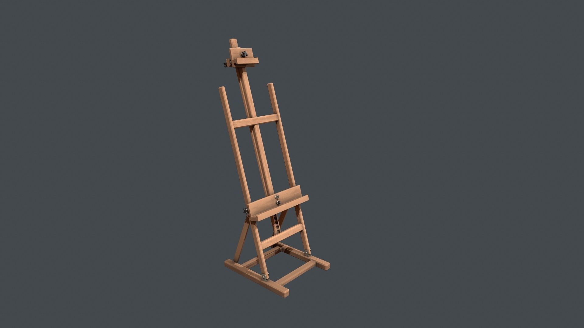 Wooden Artists Easel Low-poly 3D model_7