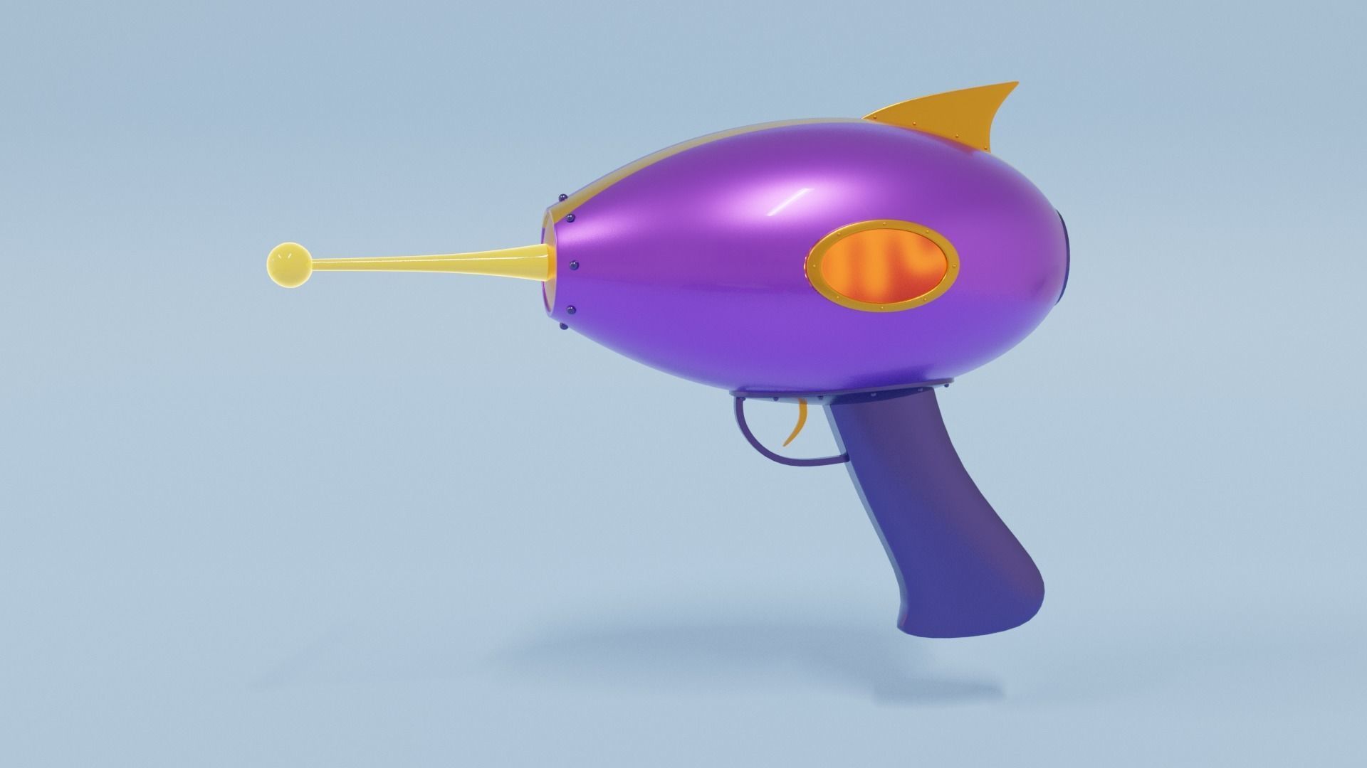 Space Gun Low-poly 3D model_1
