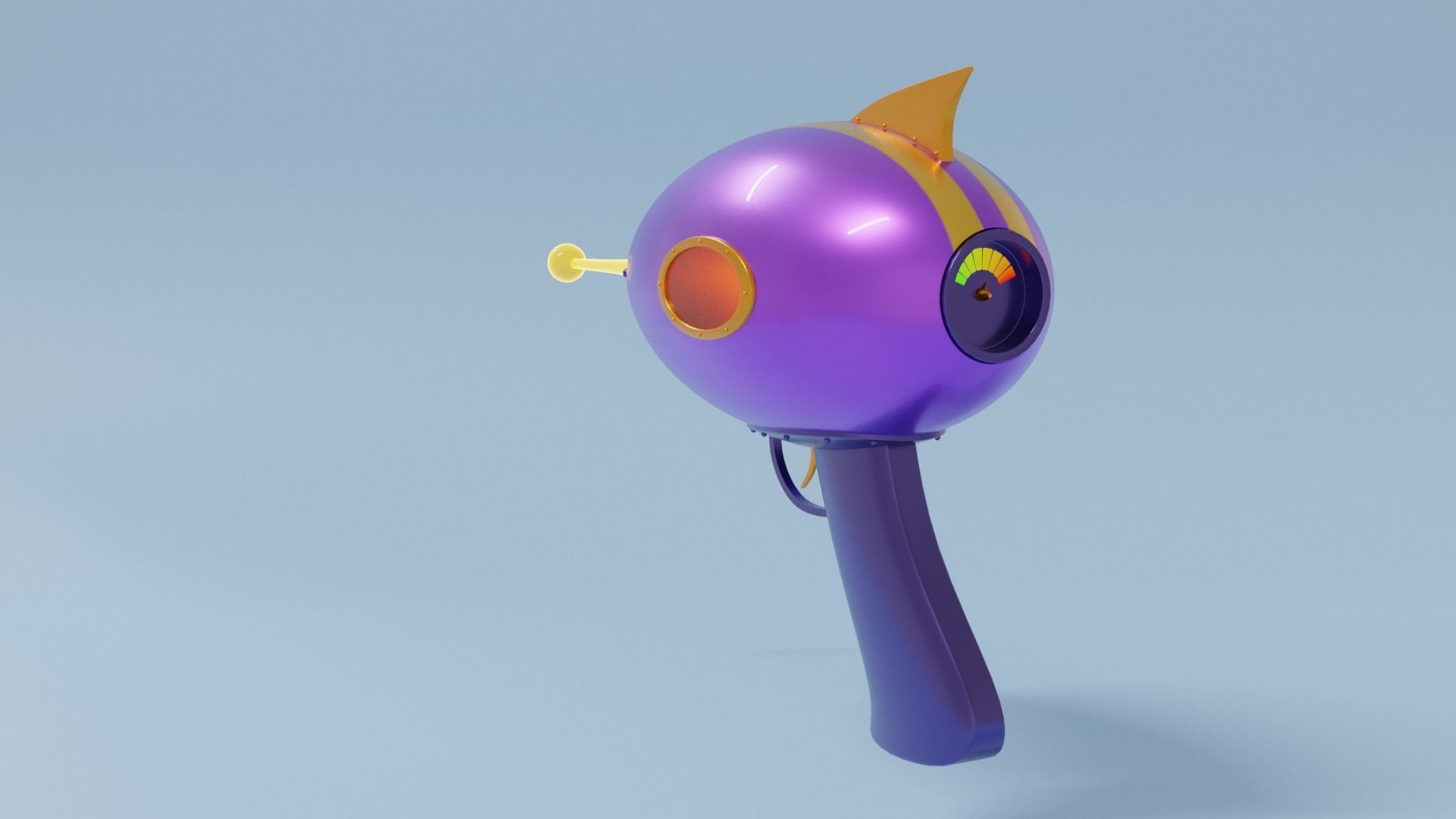 Space Gun Low-poly 3D model_3