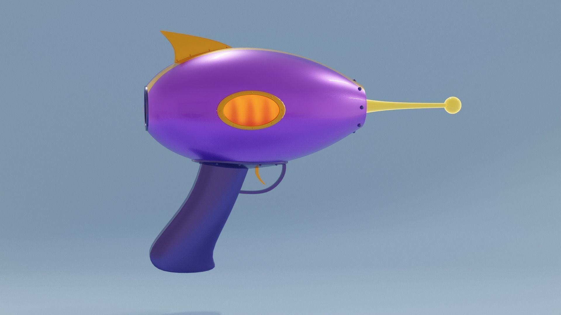 Space Gun Low-poly 3D model_6