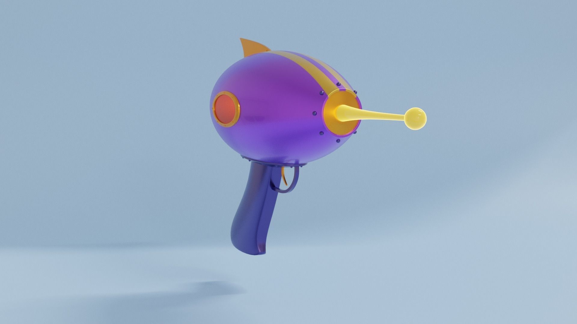 Space Gun Low-poly 3D model_8