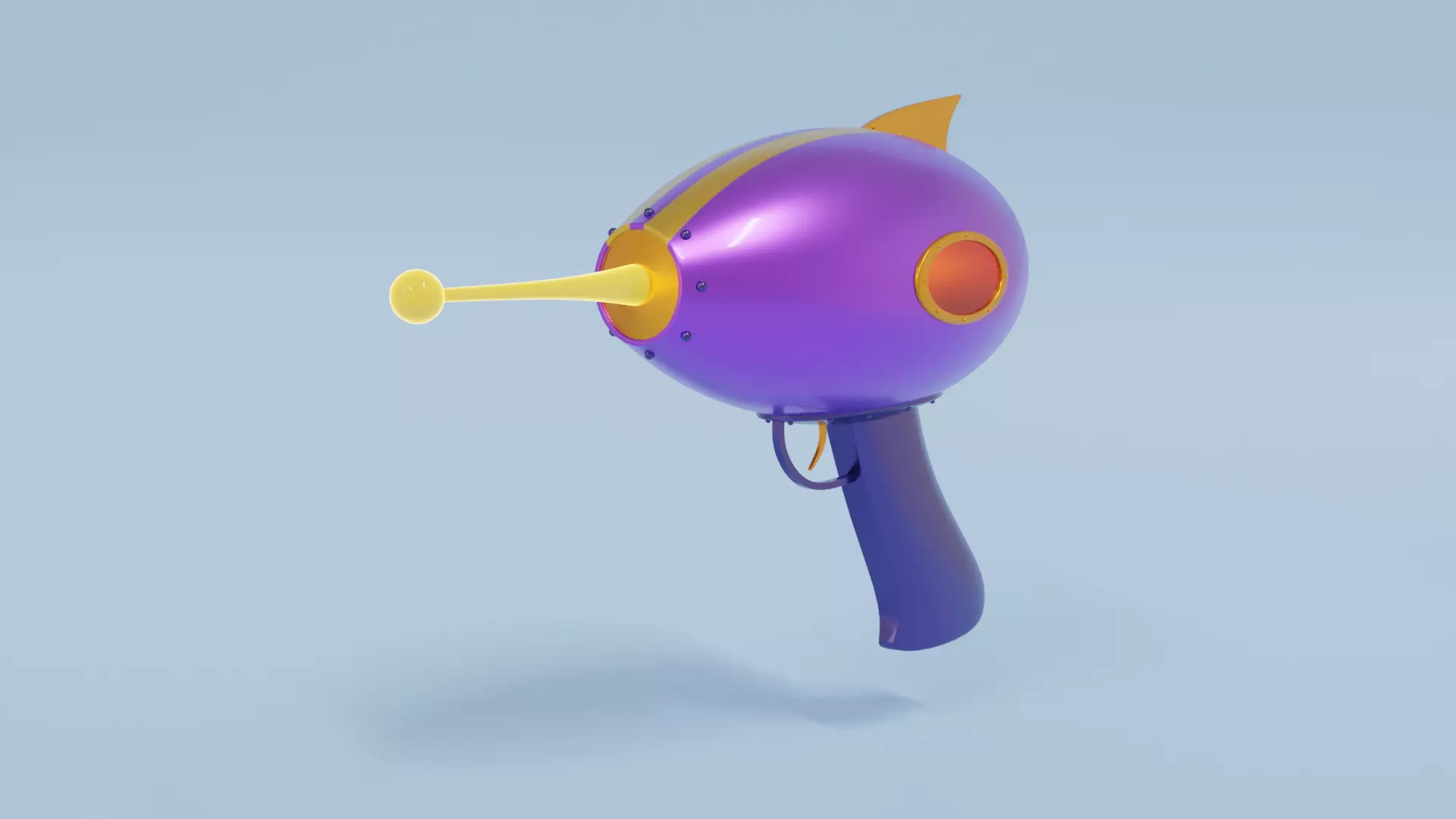 Space Gun Low-poly 3D model_0