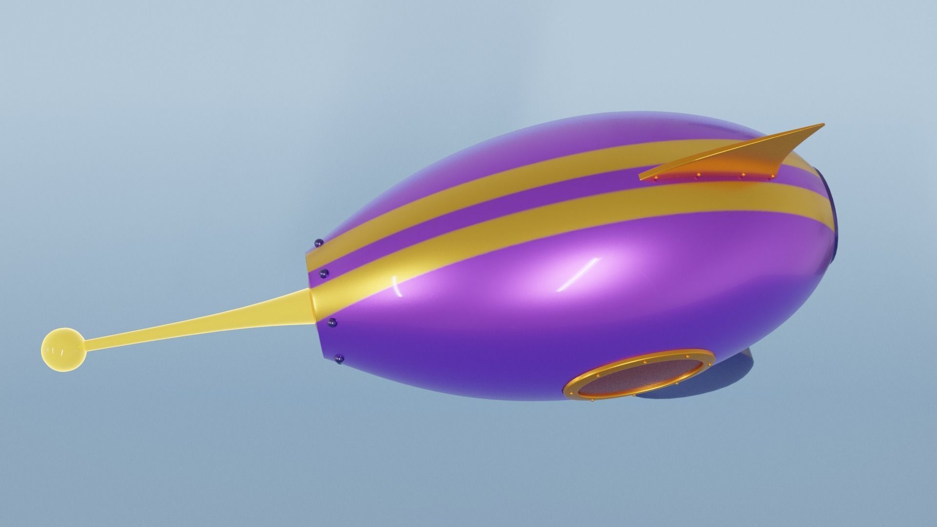 Space Gun Low-poly 3D model_10