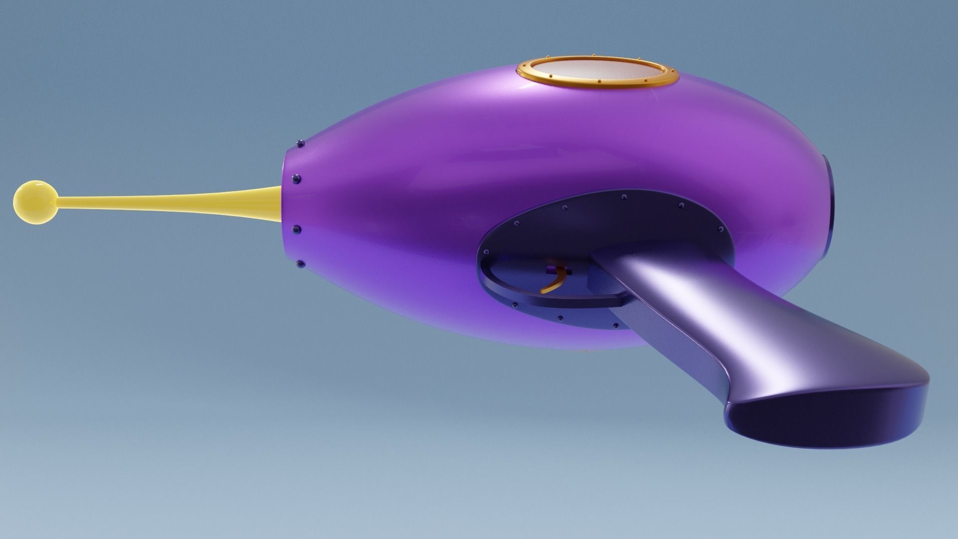 Space Gun Low-poly 3D model_11